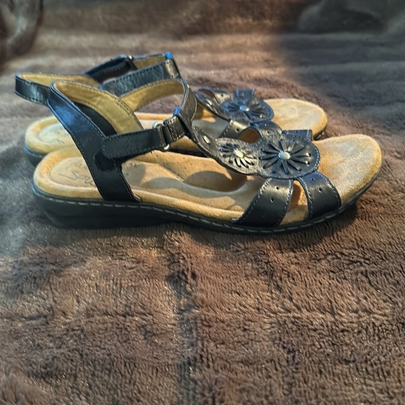 NATURAL SOLE by NATURALIZER Barroll Black Sandal Sz 8W - Picture 5 of 13